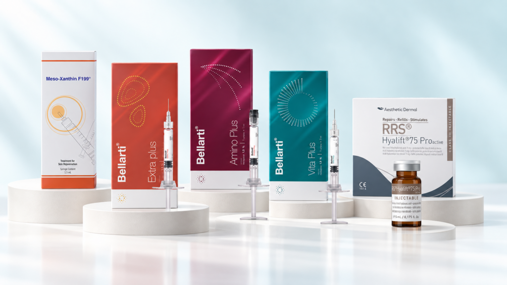 Injections for facial skin restoration and hydration