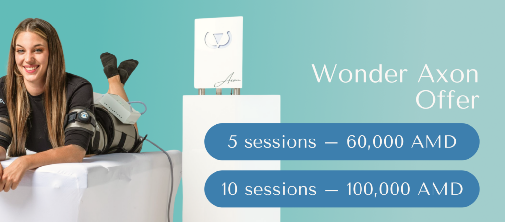 WONDER AXON is an innovative device that combines electromagnetic muscle stimulation and radiofrequency therapy to effectively reduce fat, strengthen muscles, and improve skin condition.